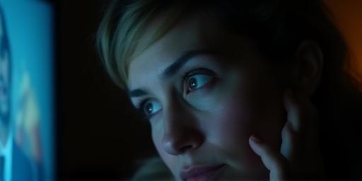 드라마의 한 장면에 몰입하고 있는 모습